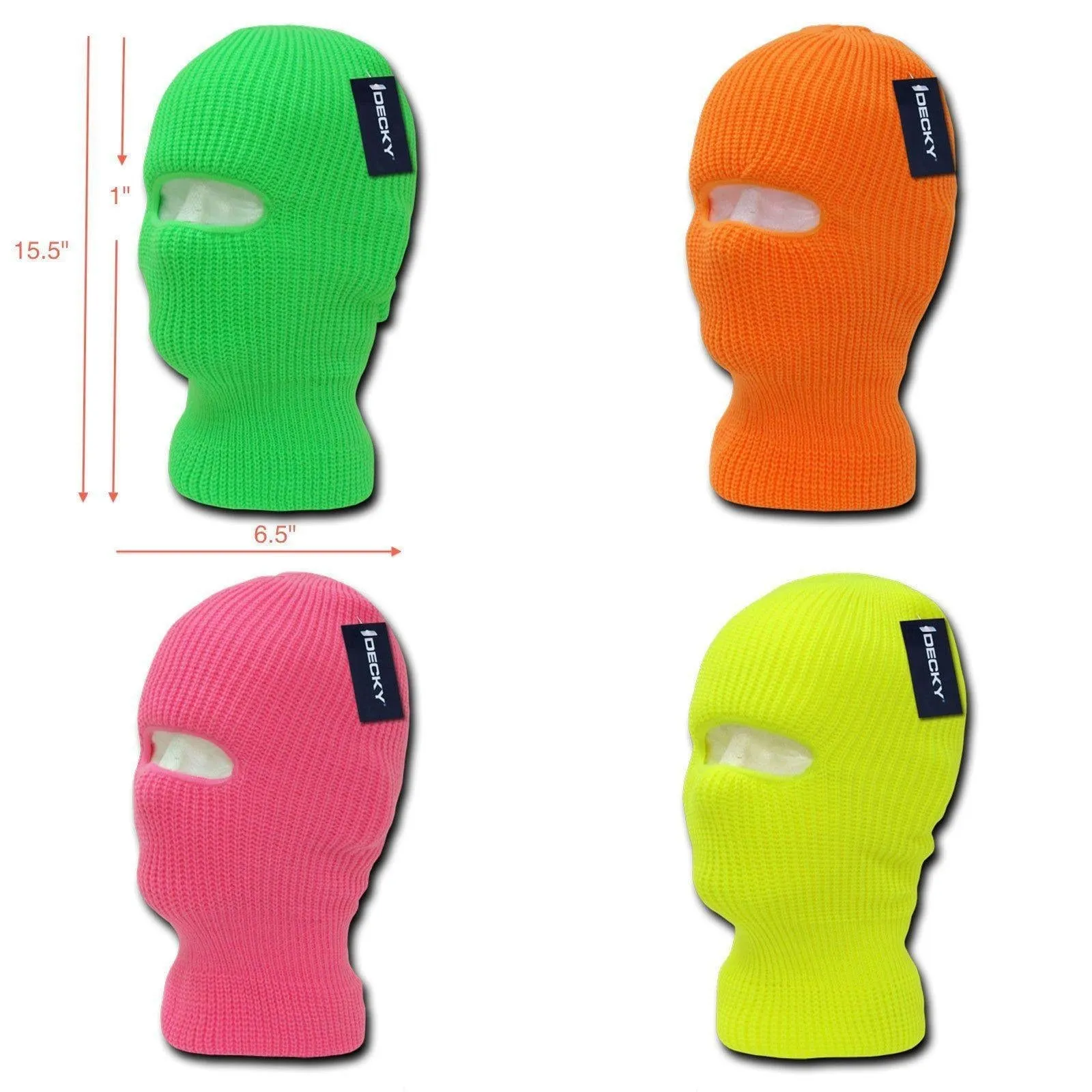 1 Dozen Beanies Neon Youth Ski Face Mask Boys Girls Kids Wholesale Lot Bulk