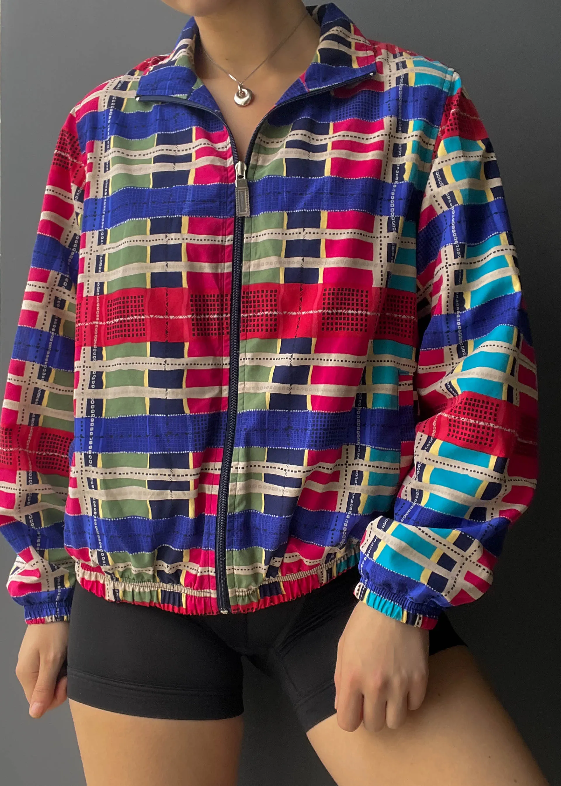 80's Colorful Patterned Windbreaker (S)