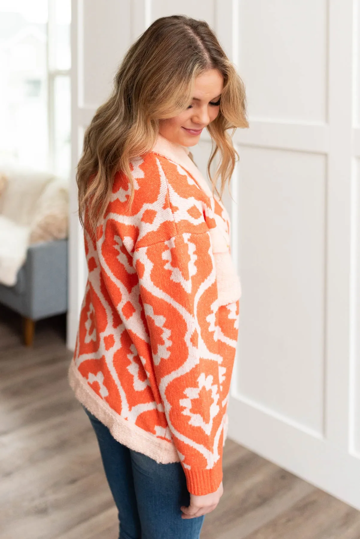 Alisha Orange Sherpa Jacket