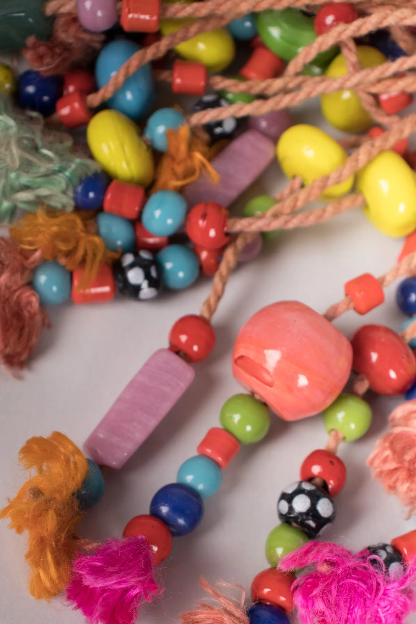 Beaded Macrame Bib Necklace