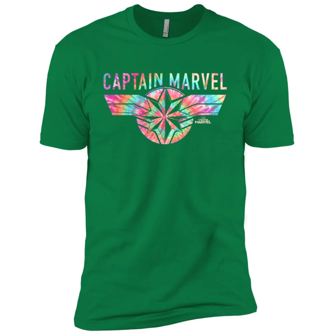 Captain Marvel Logo Banner Tie Dye Colors Men Short Sleeve T-Shirt