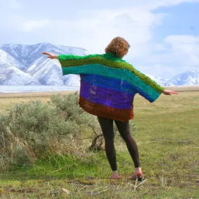 Chi Rainbow Ribbon Kimono Jacket  Knit Pattern