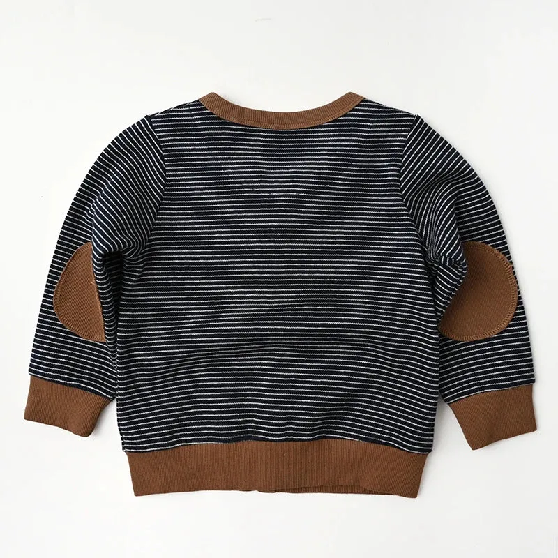 Children Knit Cardigan Spring Autumn Boys Sweaters V-neck Striped Kids Knitting Sweater Jacket BB180