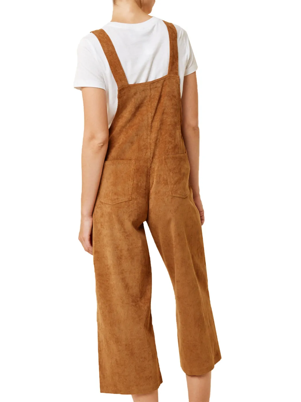 Corduroy Front Cropped Leg Overalls