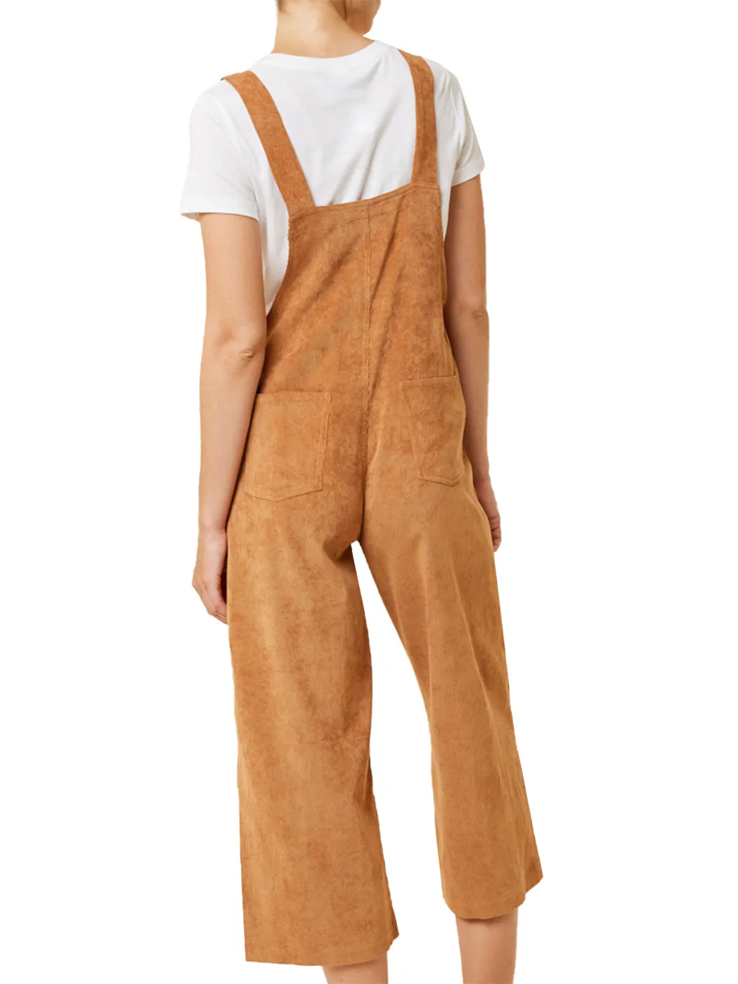 Corduroy Front Cropped Leg Overalls
