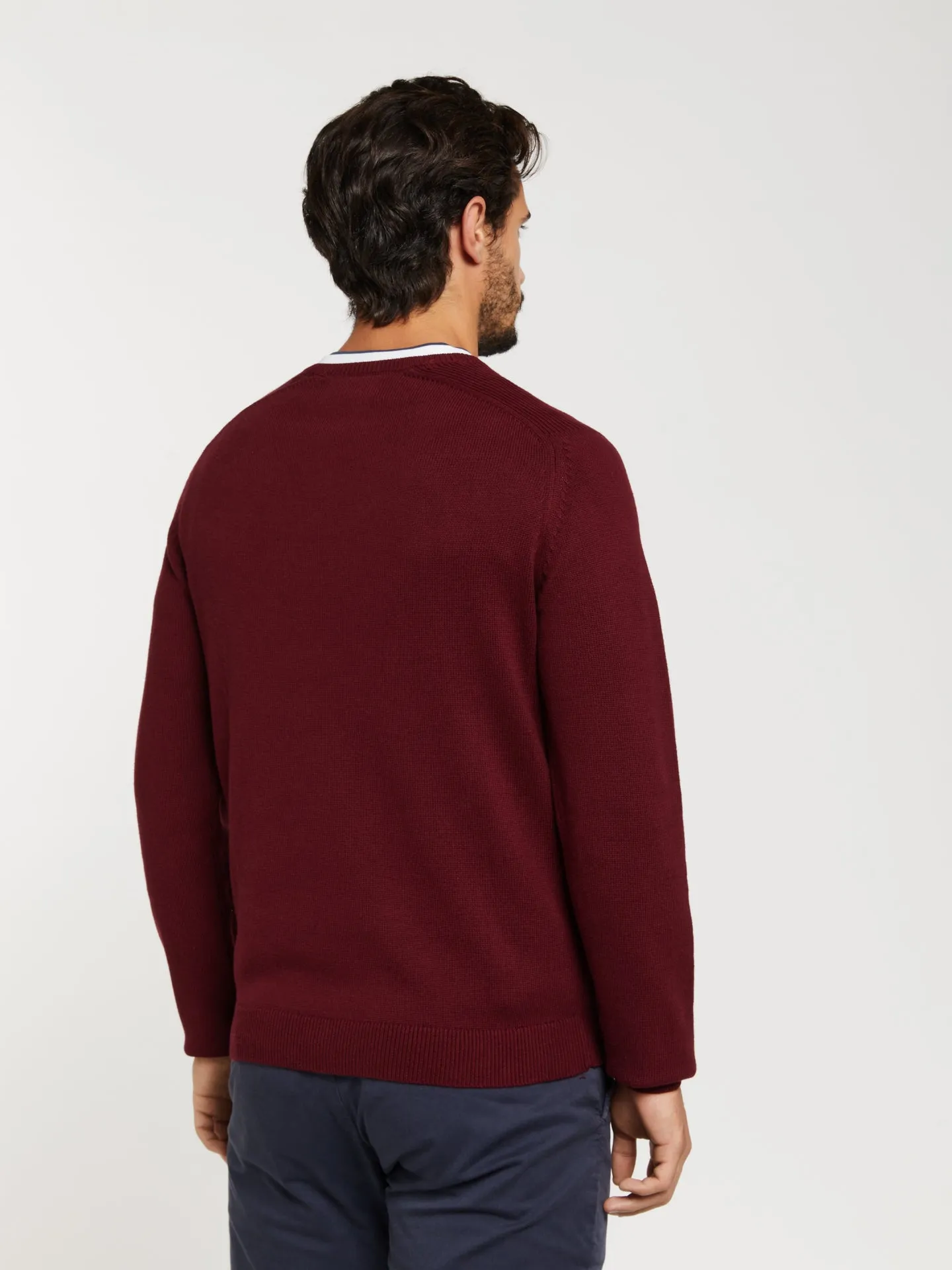 Crew neck sweater with raglan sleeves