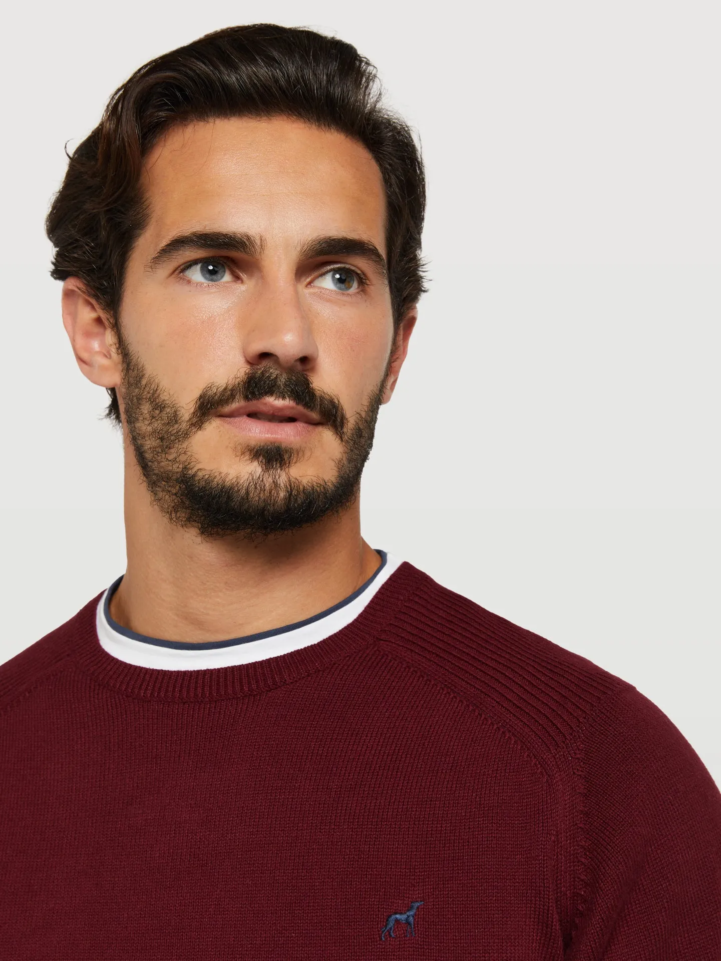 Crew neck sweater with raglan sleeves