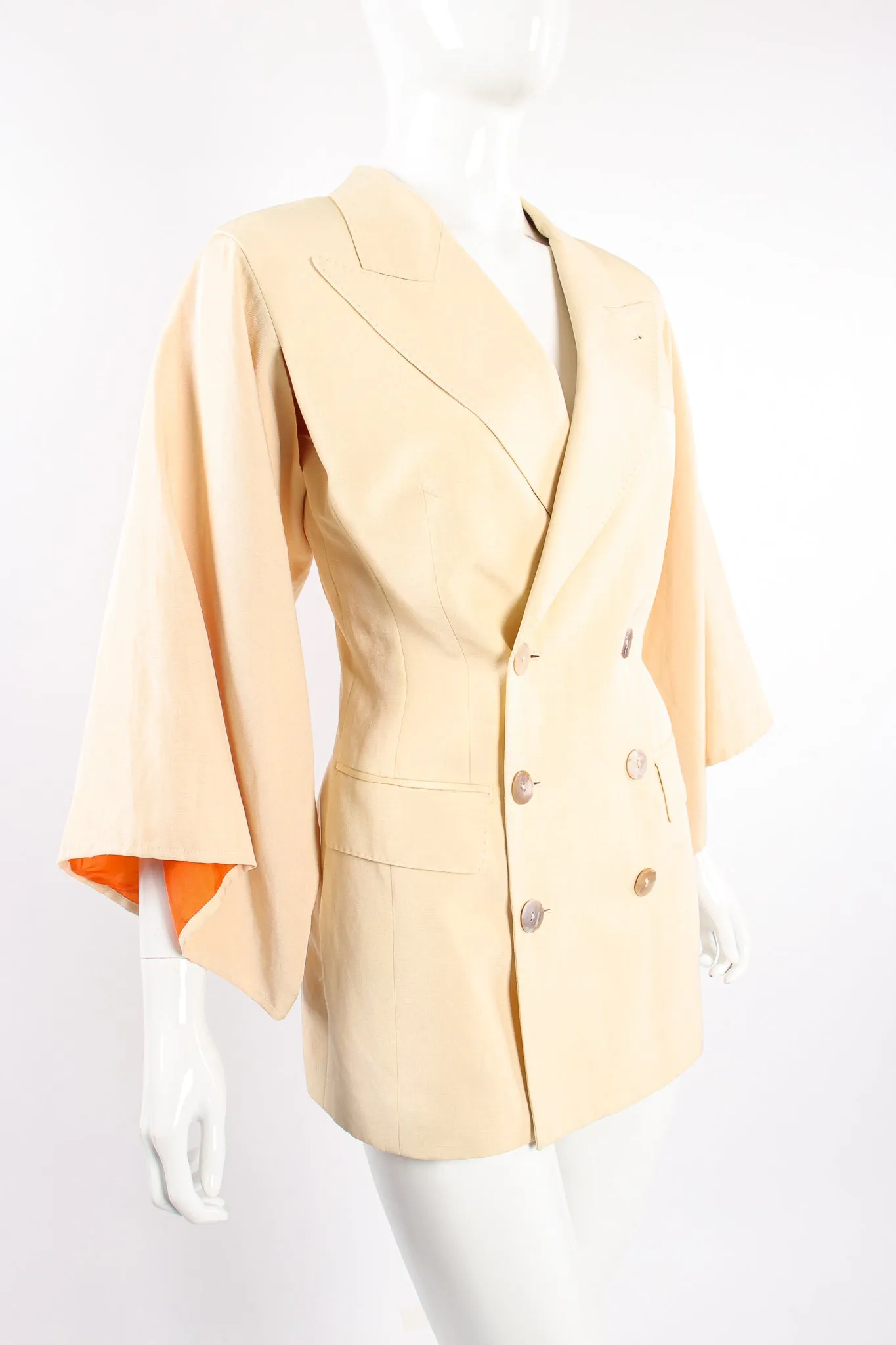 Double Breasted Kimono Sleeve Jacket