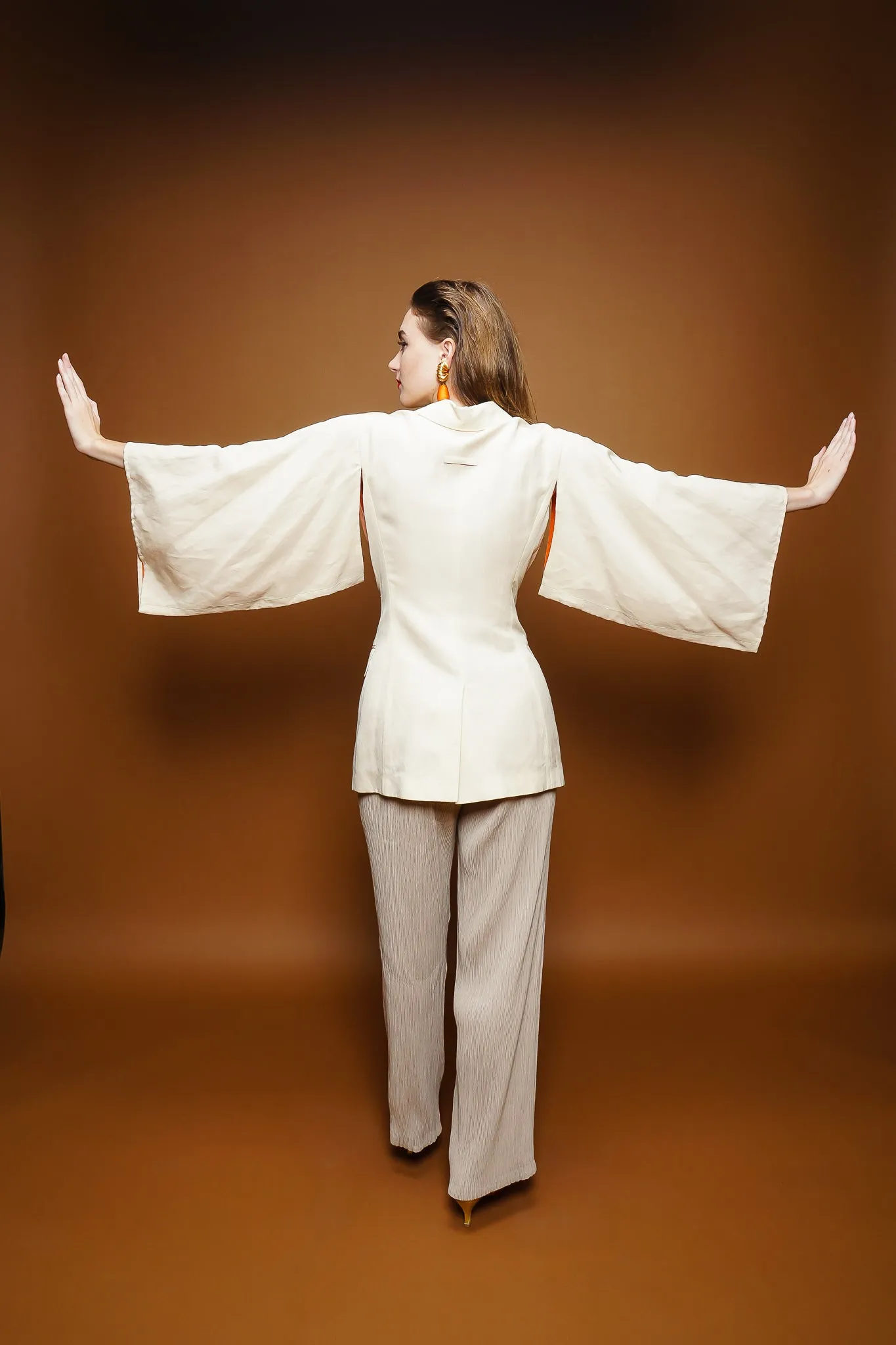 Double Breasted Kimono Sleeve Jacket