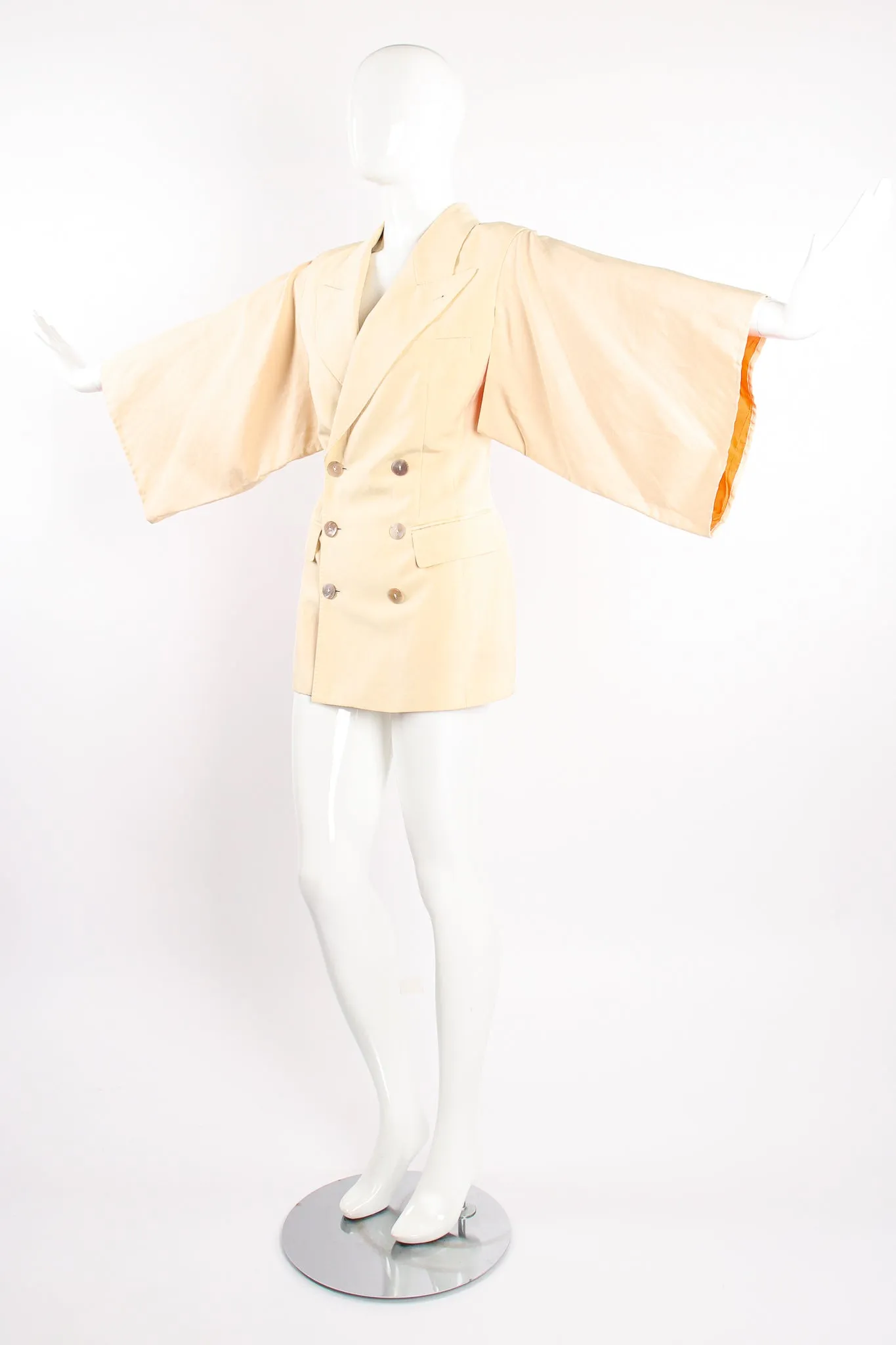 Double Breasted Kimono Sleeve Jacket