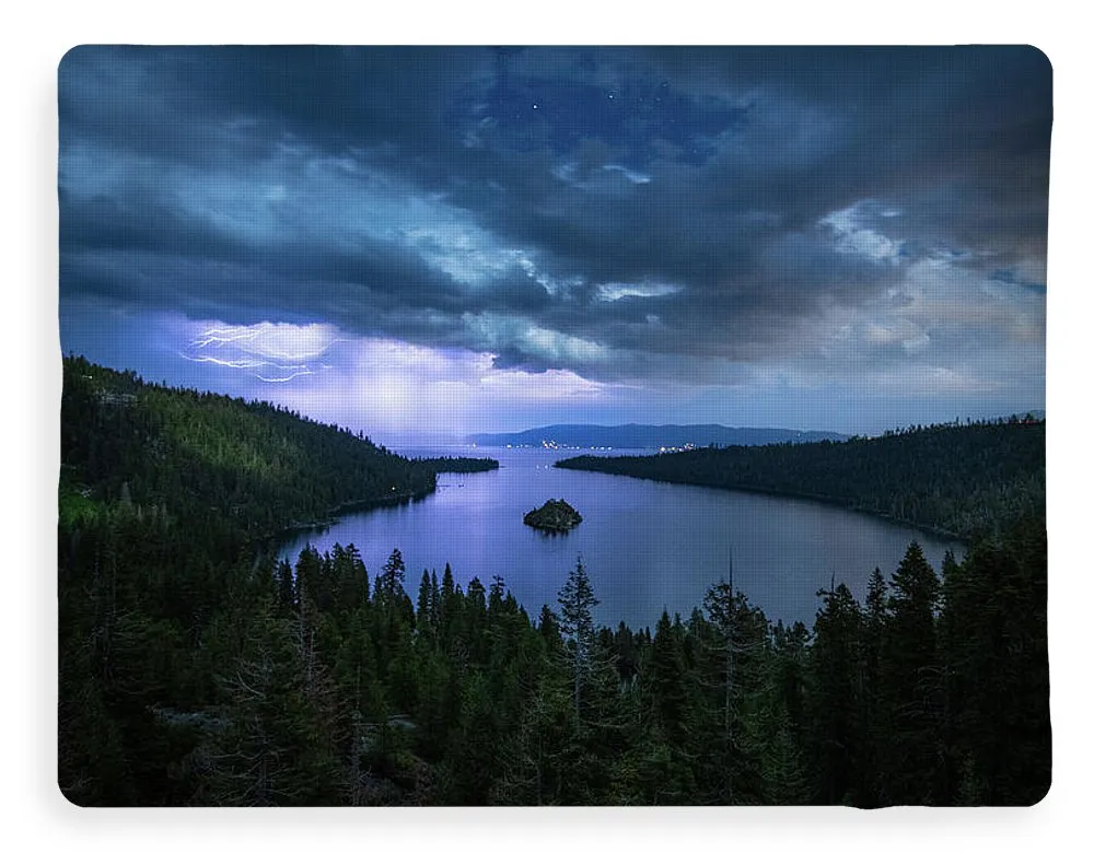 Emerald Bay Electric Skies By Brad Scott - Blanket