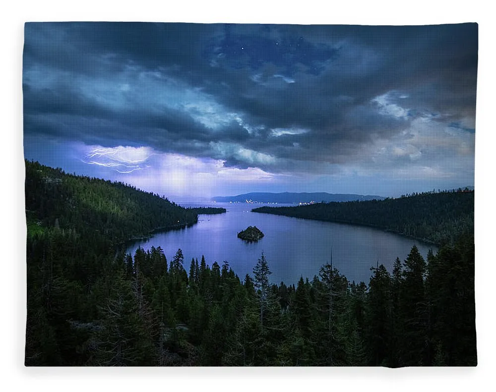 Emerald Bay Electric Skies By Brad Scott - Blanket