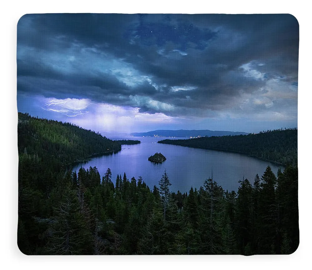 Emerald Bay Electric Skies By Brad Scott - Blanket
