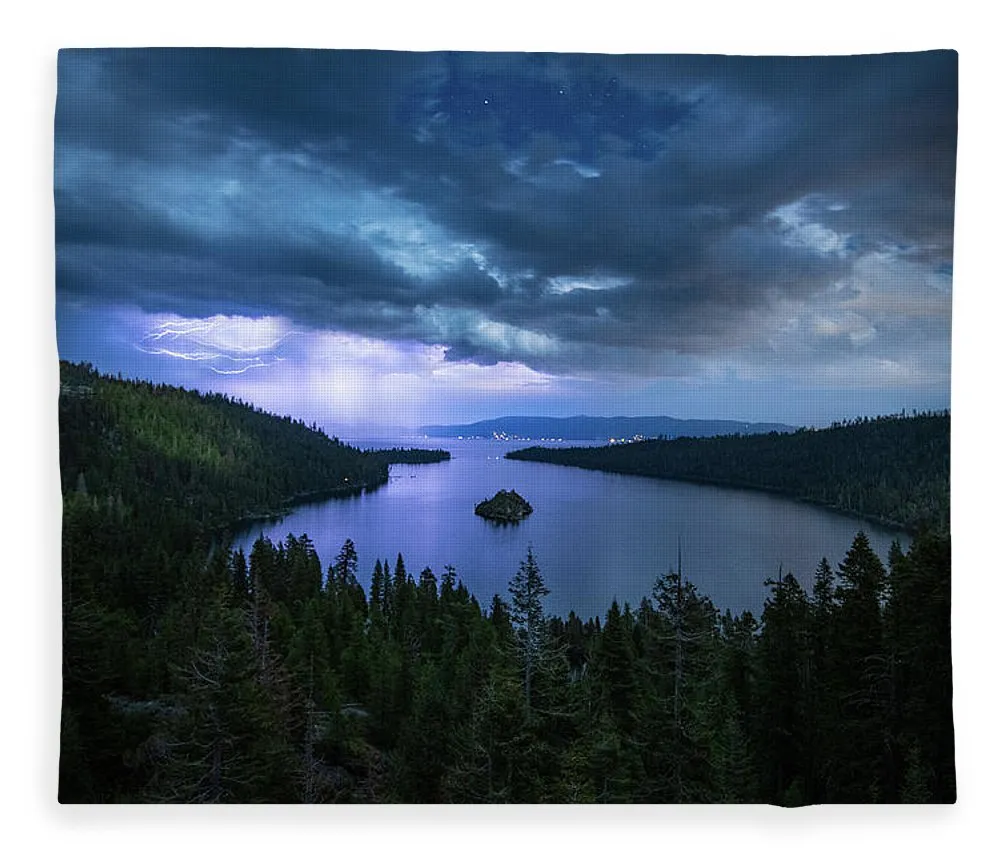 Emerald Bay Electric Skies By Brad Scott - Blanket