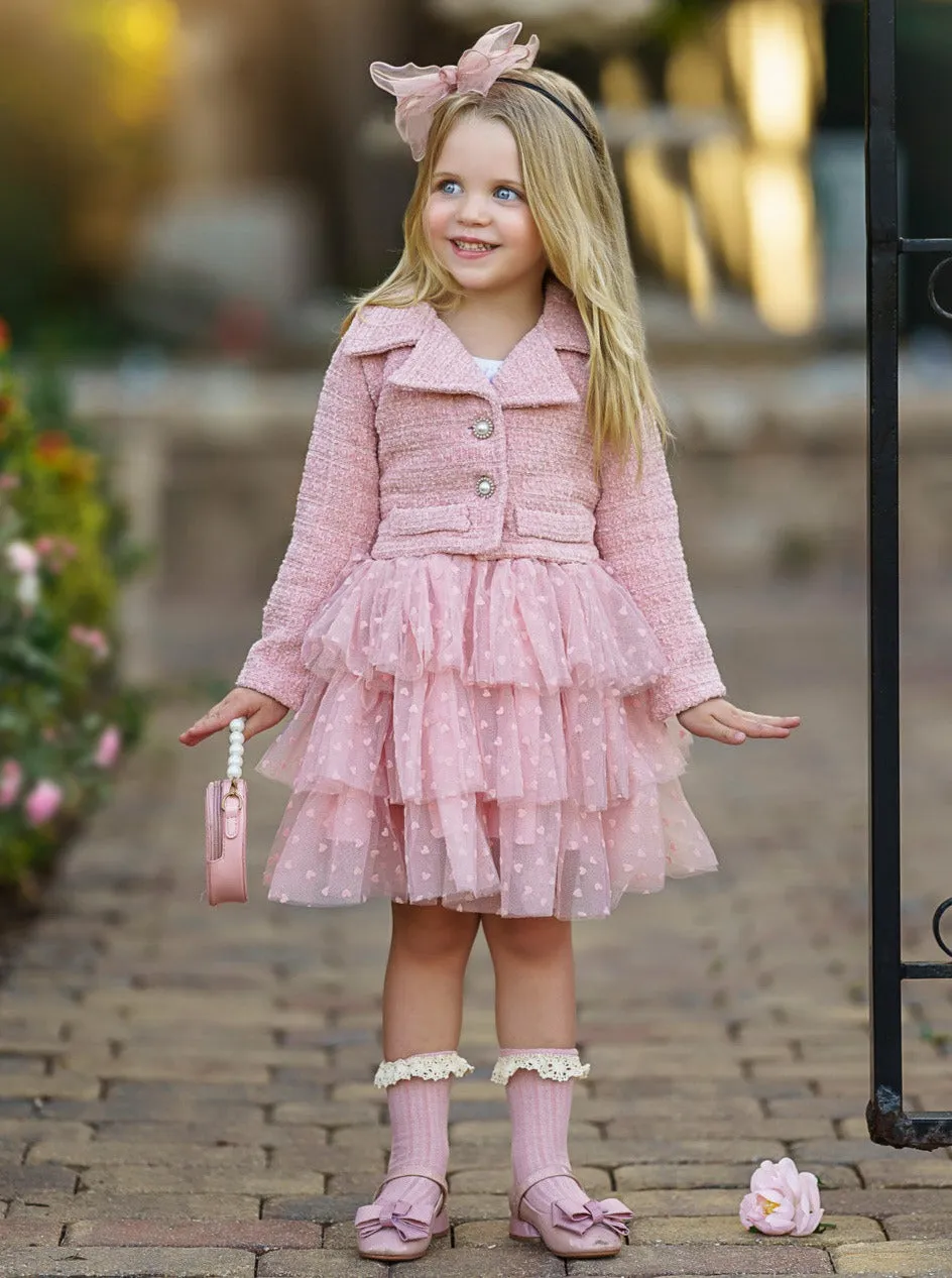 Fairy Flutter Pink Jacket and Tutu Skirt Set