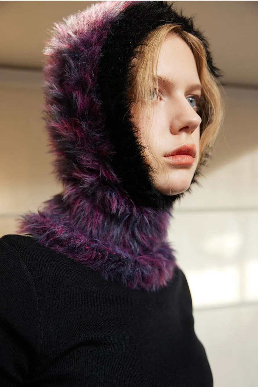 Faux Fur Knit Balaclava