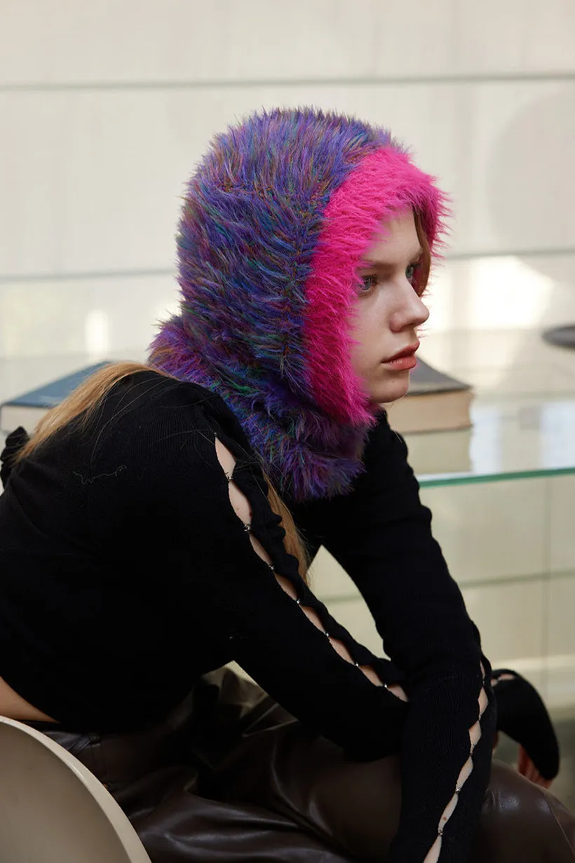 Faux Fur Knit Balaclava