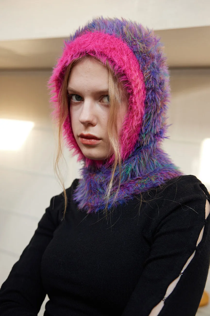 Faux Fur Knit Balaclava