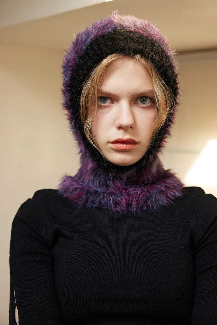 Faux Fur Knit Balaclava