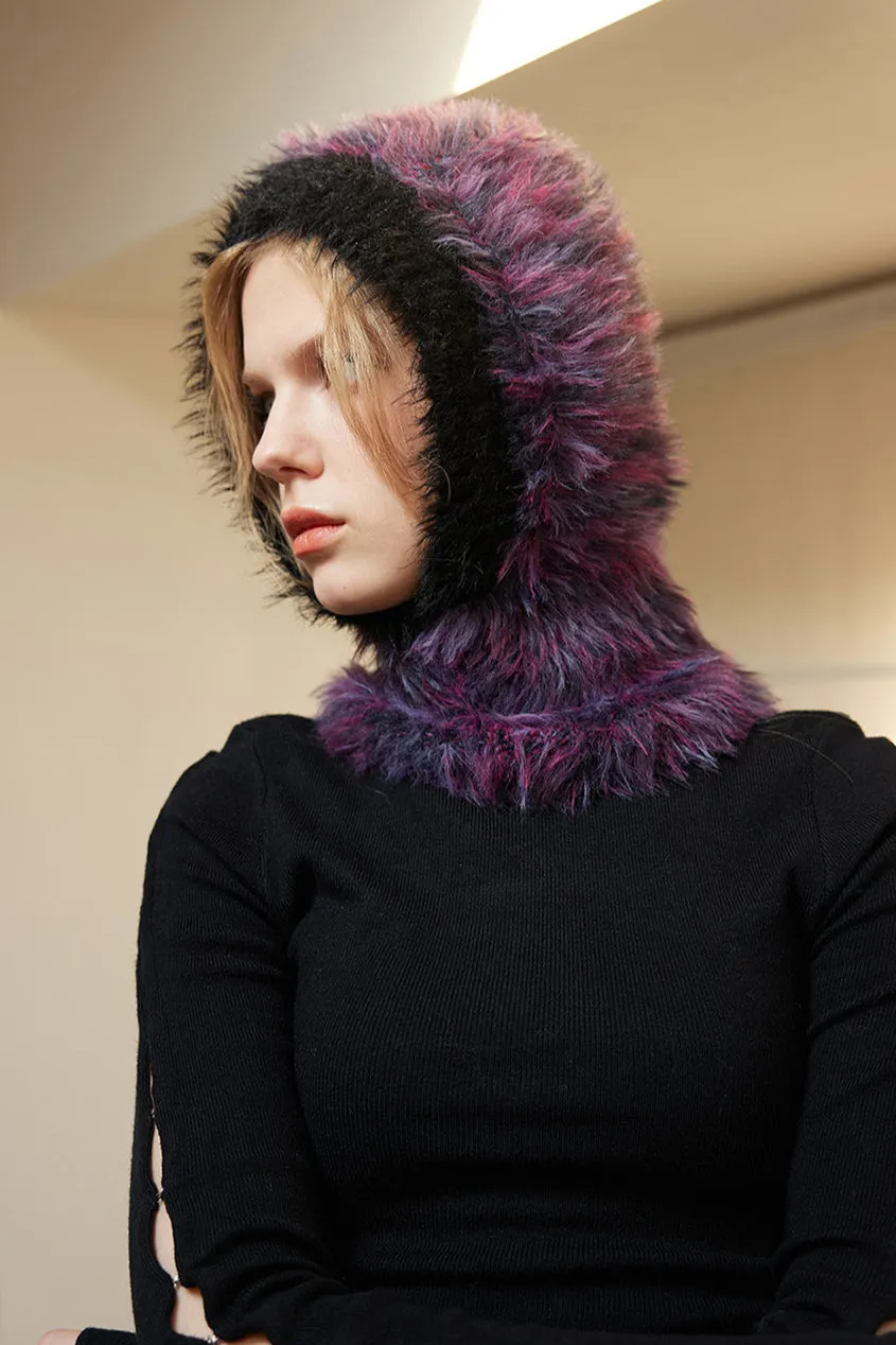 Faux Fur Knit Balaclava