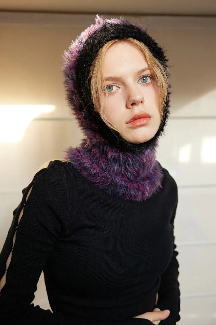 Faux Fur Knit Balaclava