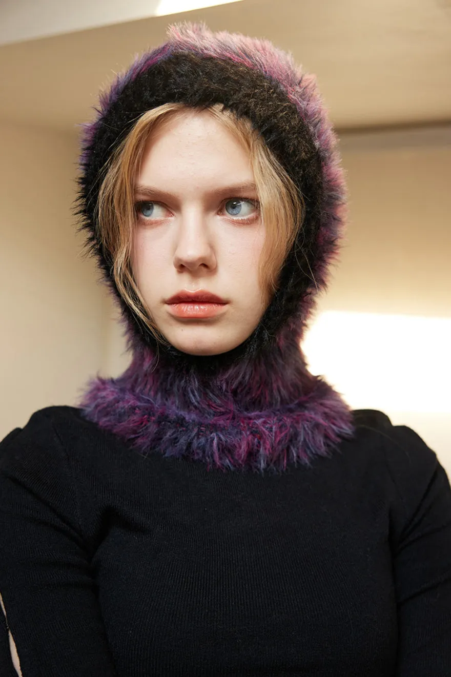 Faux Fur Knit Balaclava