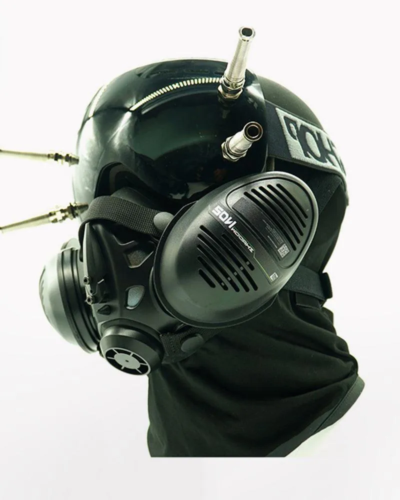 Futuristic Cyberpunk Goggles And Mask