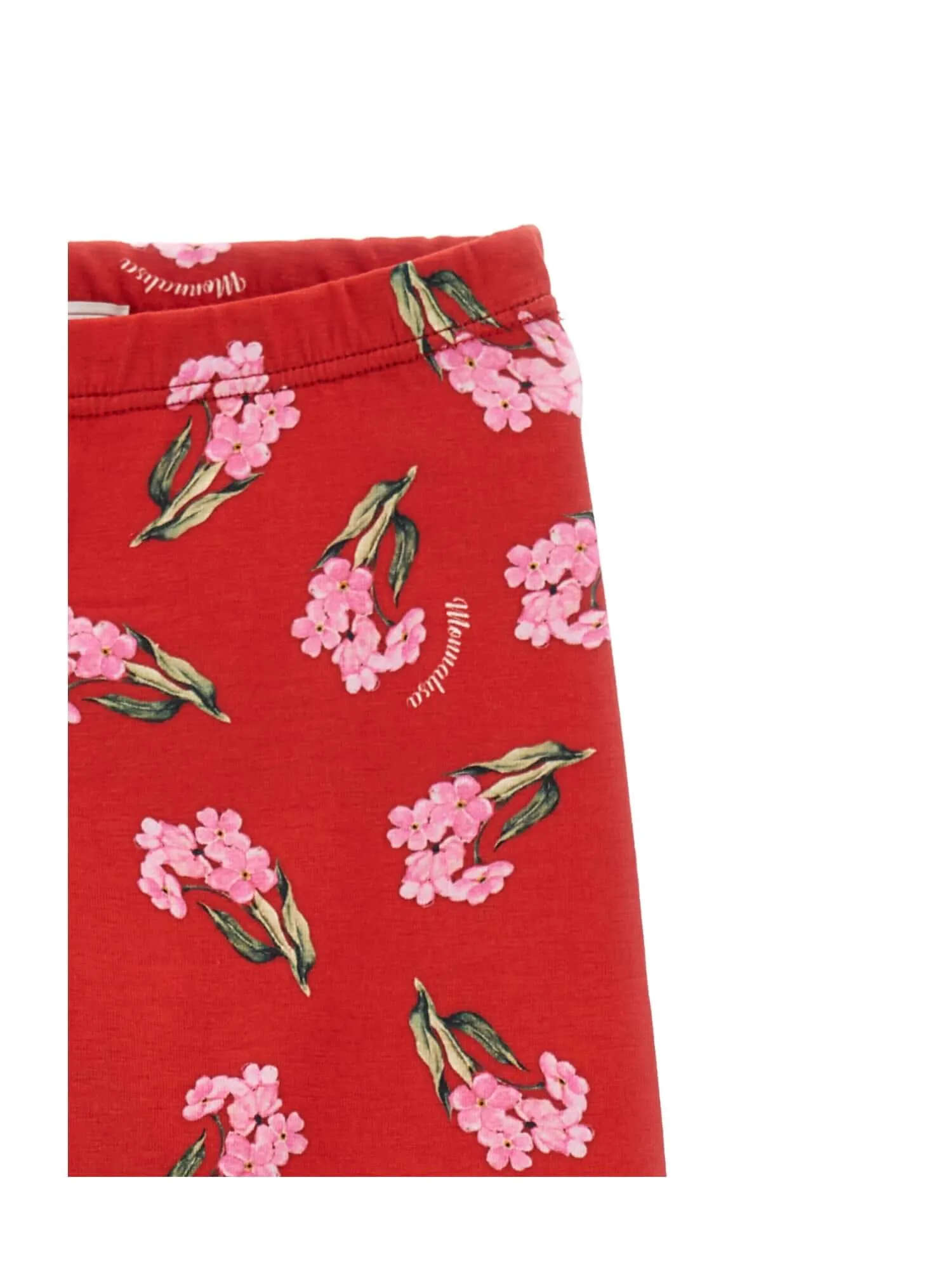 Girls Red Floral Leggings