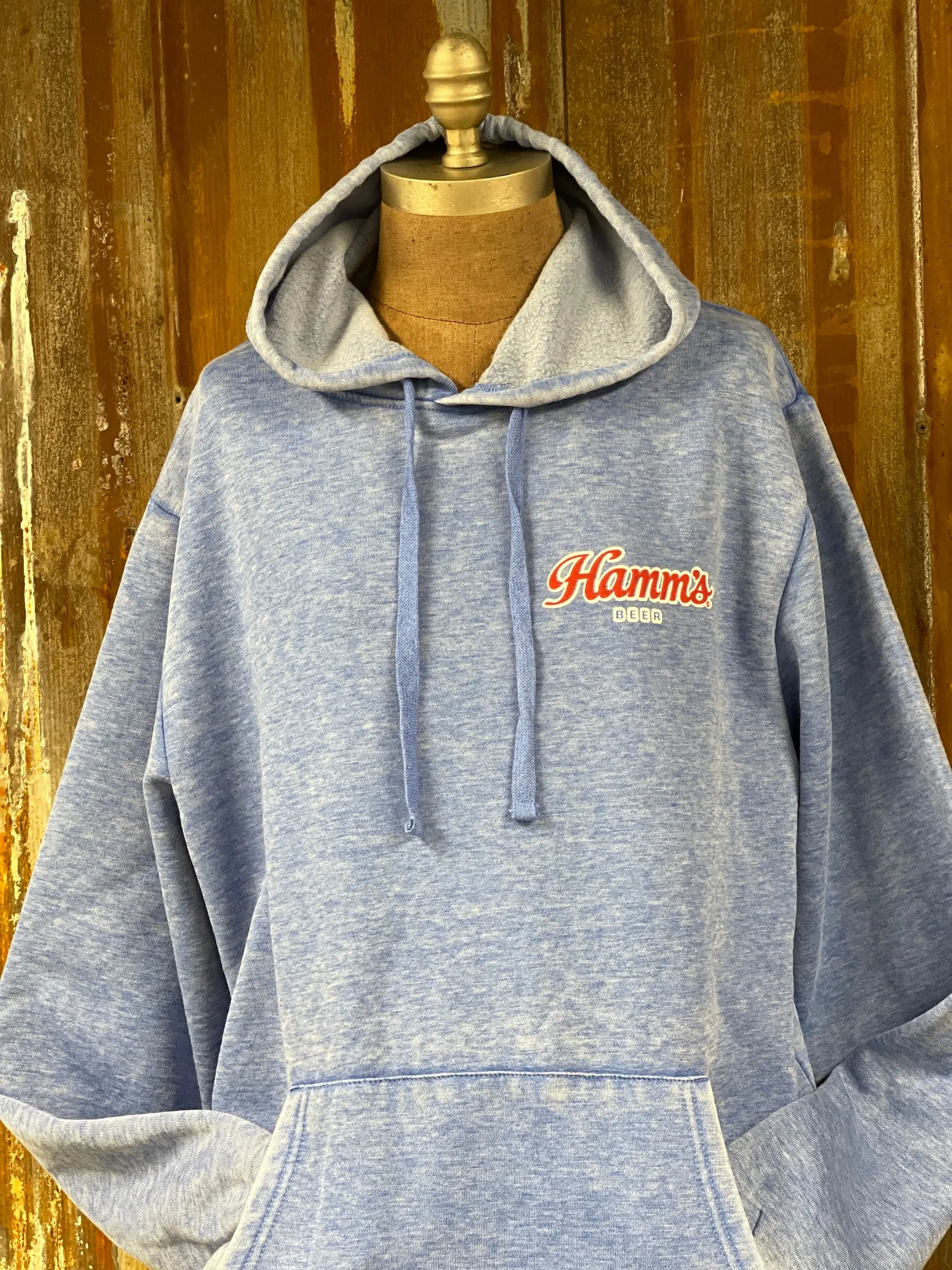Hamm's Hockey Bear Hoodie- Acid Etch Blue
