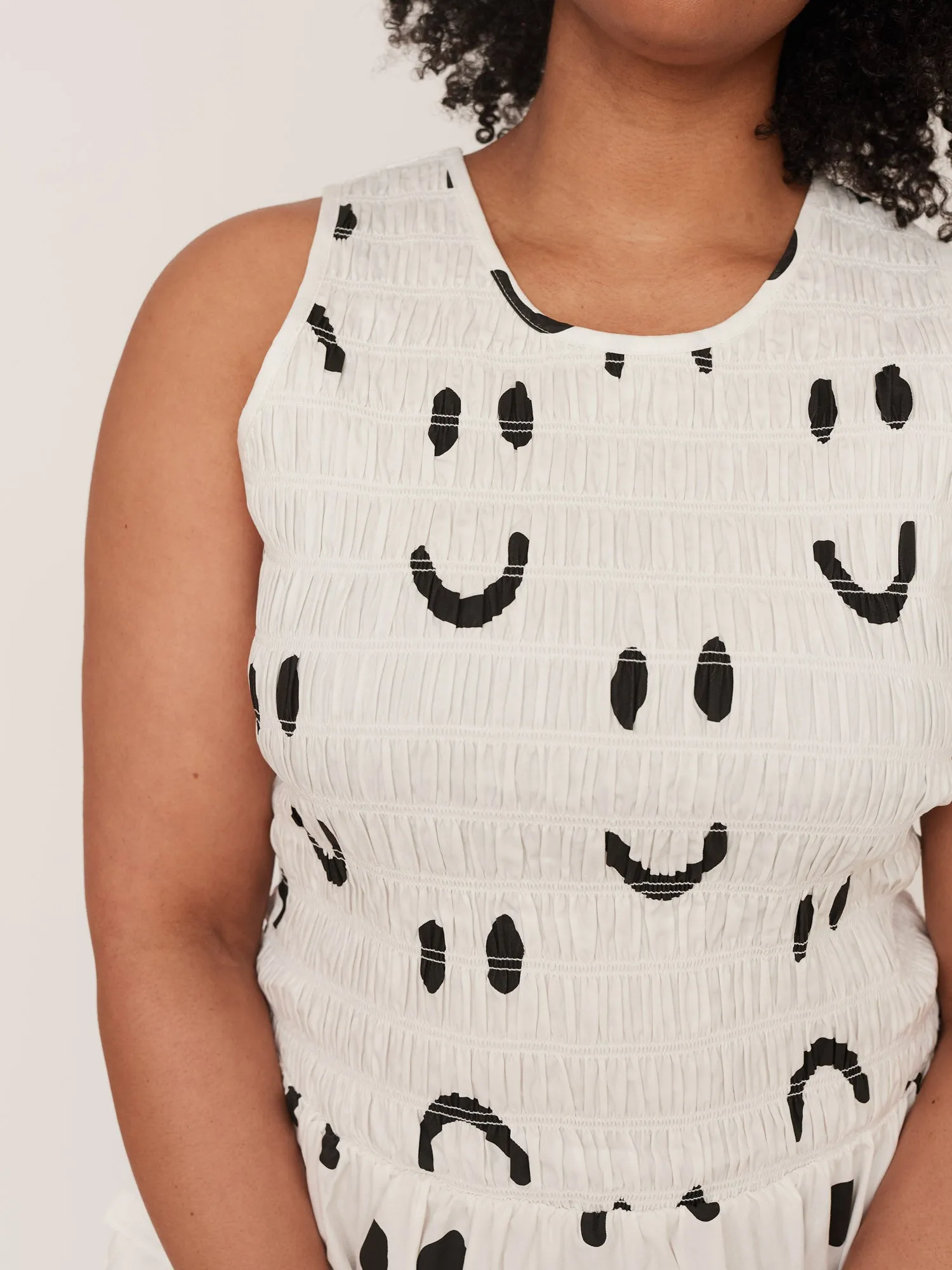 Happy Sad Shirred Dress