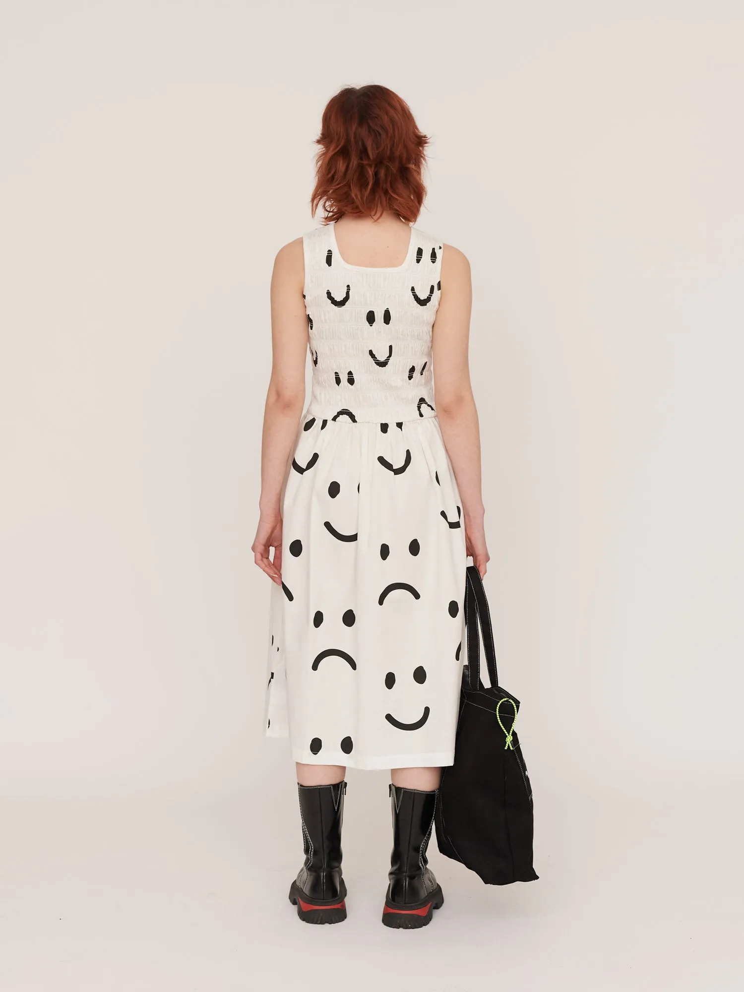Happy Sad Shirred Dress