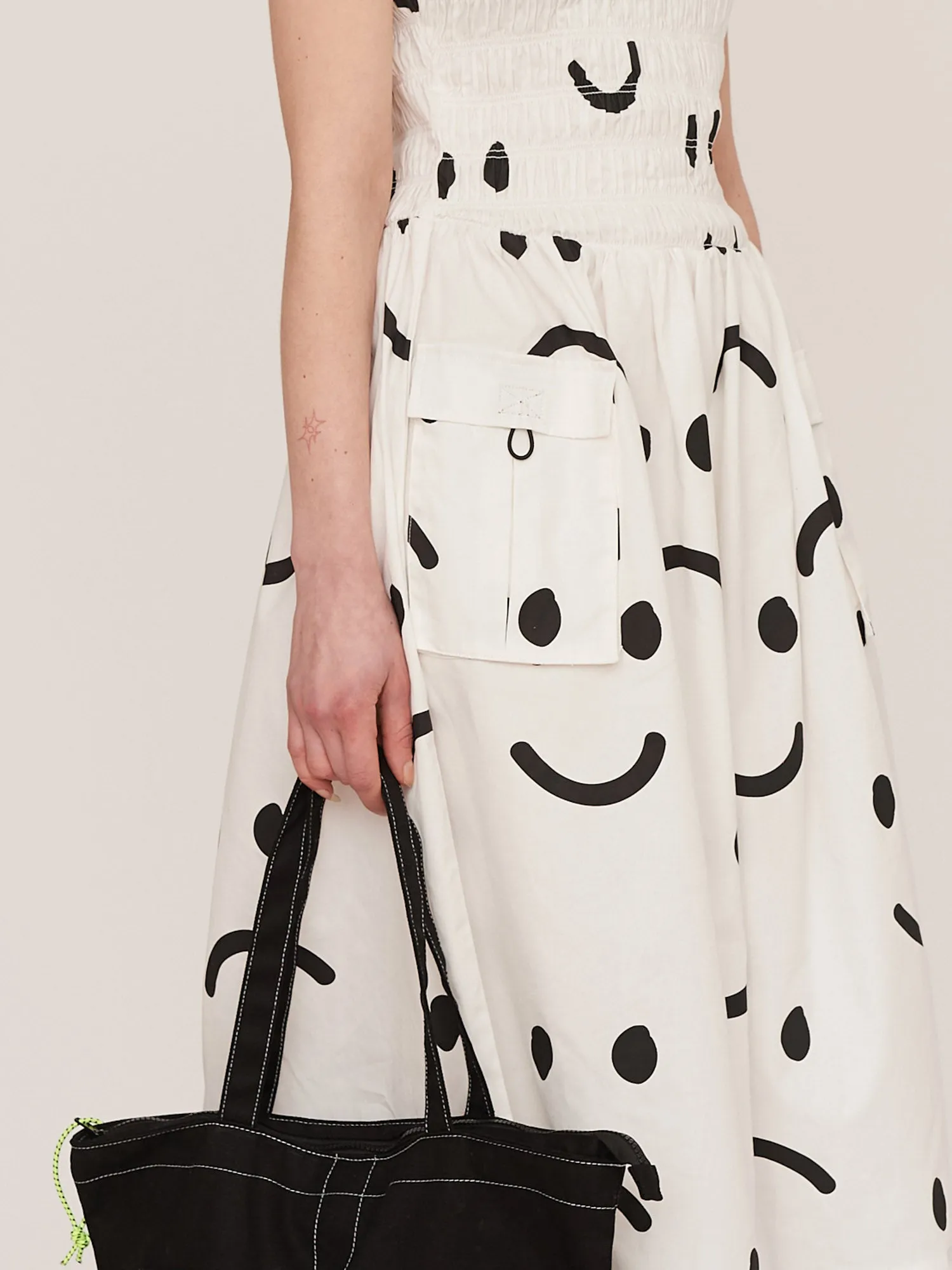 Happy Sad Shirred Dress