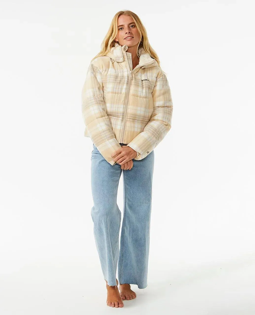 Jacket Rip Curl Anti-Series Surf Check Puffer / Natural