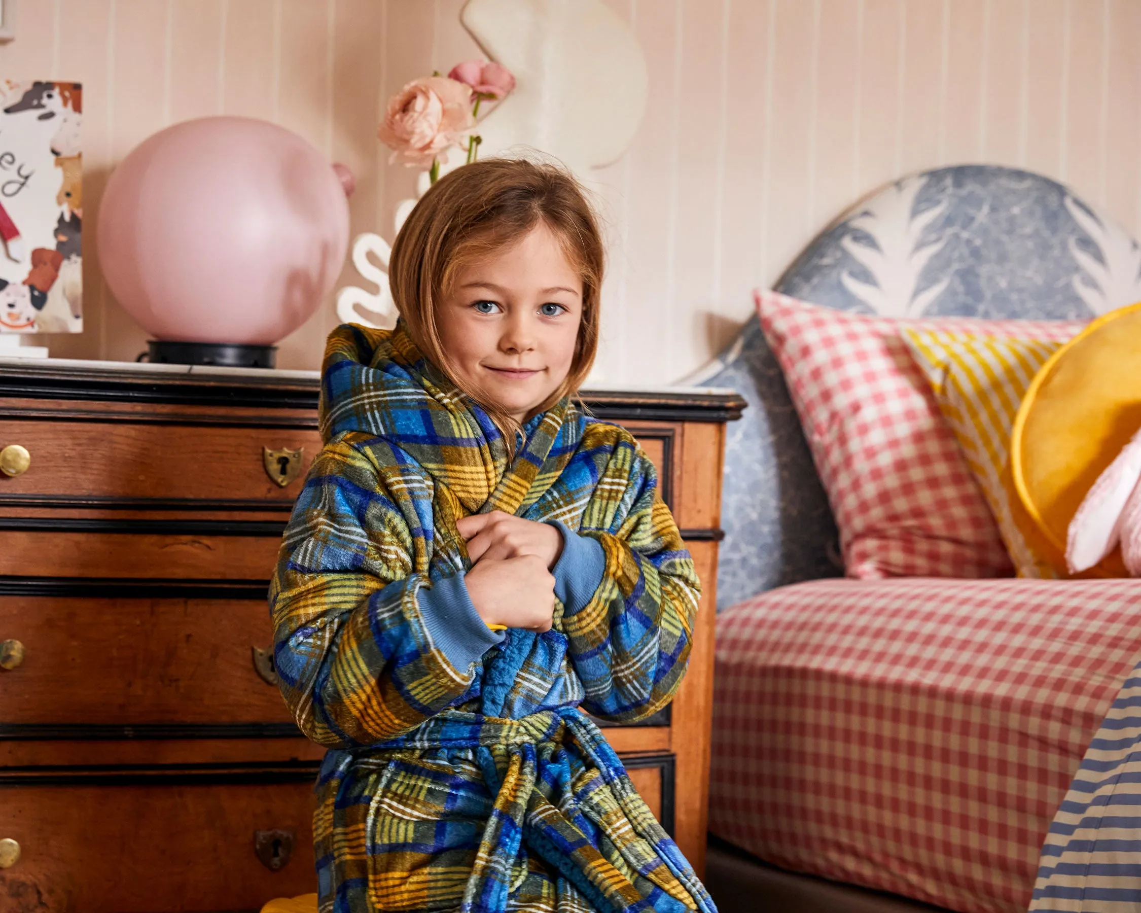 Kip & Co Cosy Tartan Kuddle Kids Robe