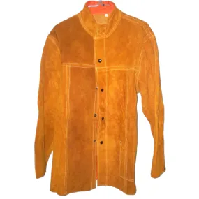 Leather Welding Jacket w Hunter Orange FR Back Size 2XL