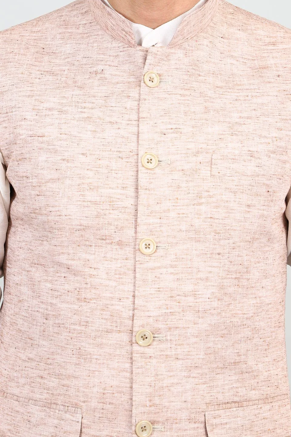 Linen Cotton Orange 1 Modi Nehru Jacket