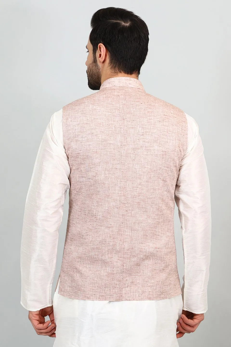 Linen Cotton Orange 1 Modi Nehru Jacket