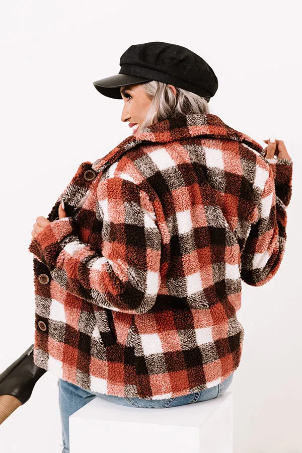 Macchiato In The City Plaid Sherpa Jacket