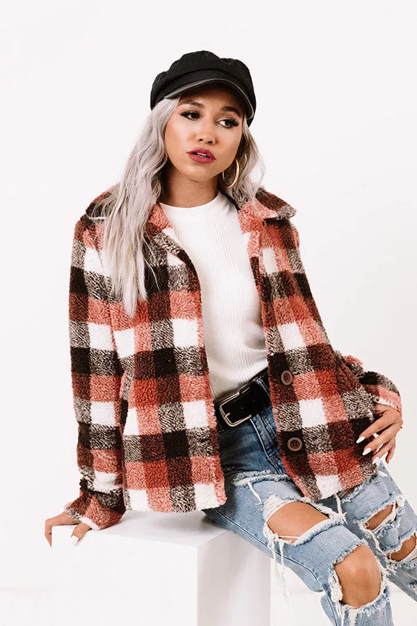 Macchiato In The City Plaid Sherpa Jacket