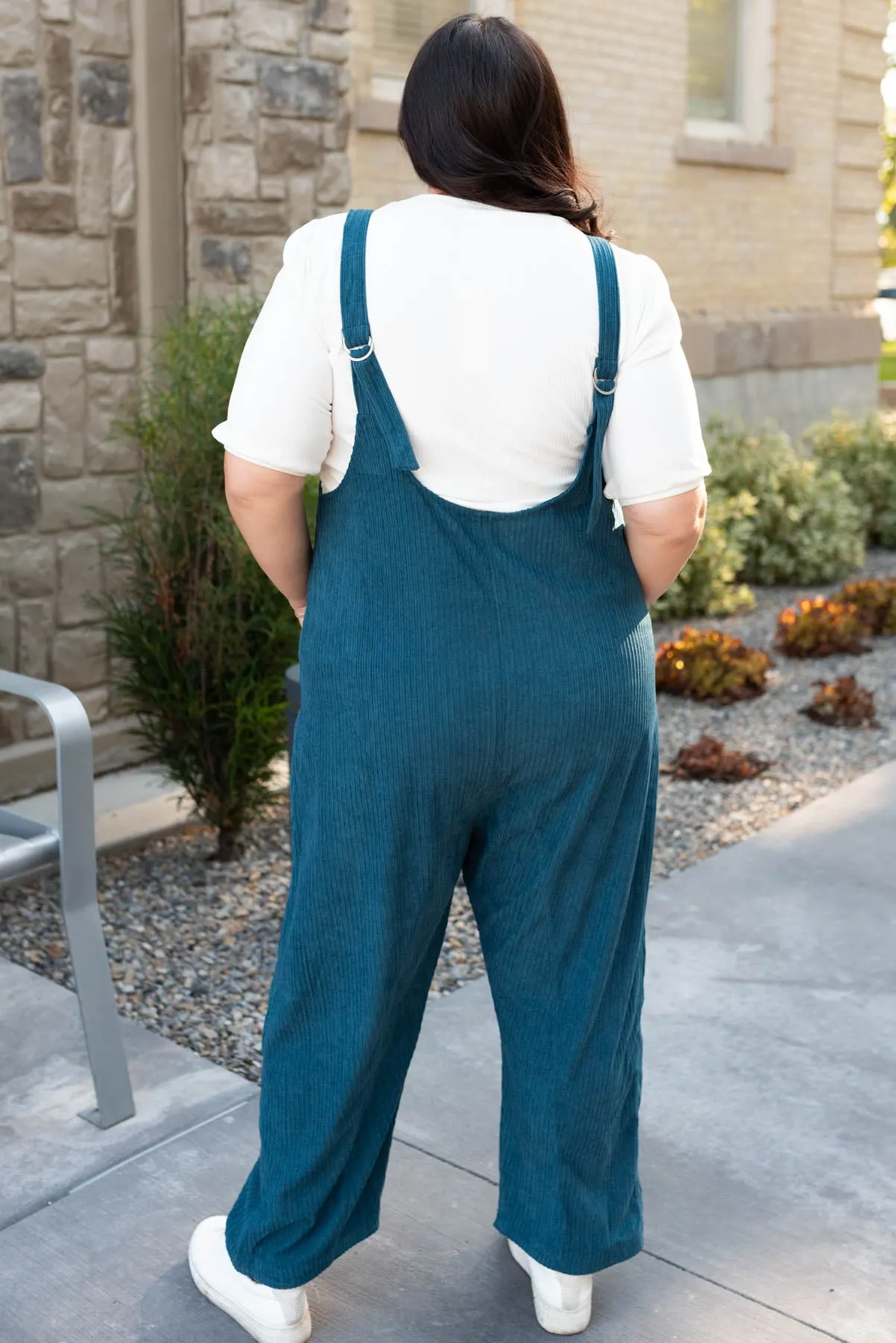 Maisy Deep Aqua Corduroy Overalls