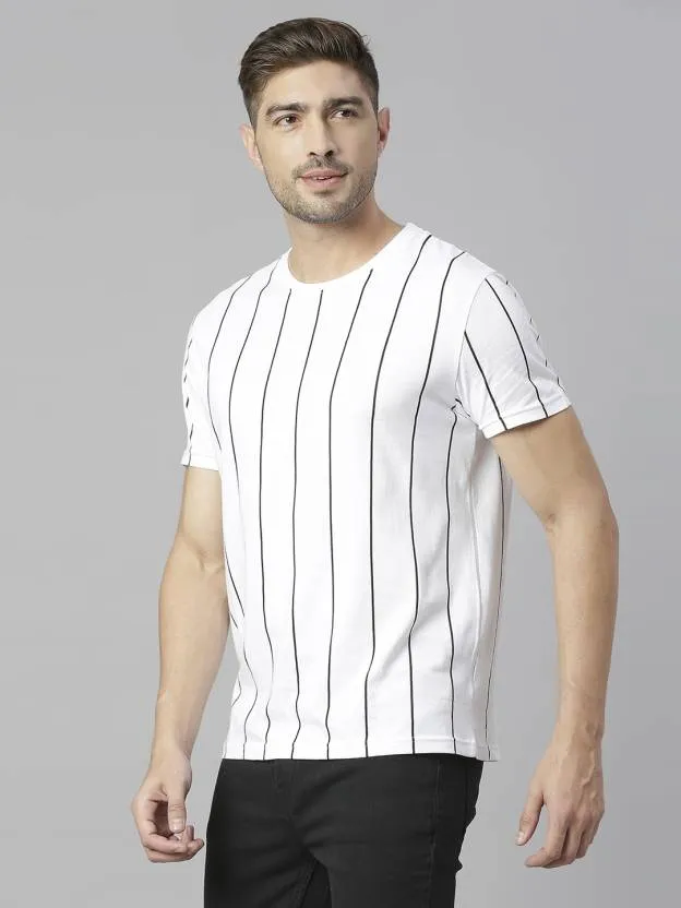 Men's Striped Monochrome Pure Cotton T-shirt