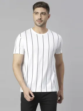 Men's Striped Monochrome Pure Cotton T-shirt
