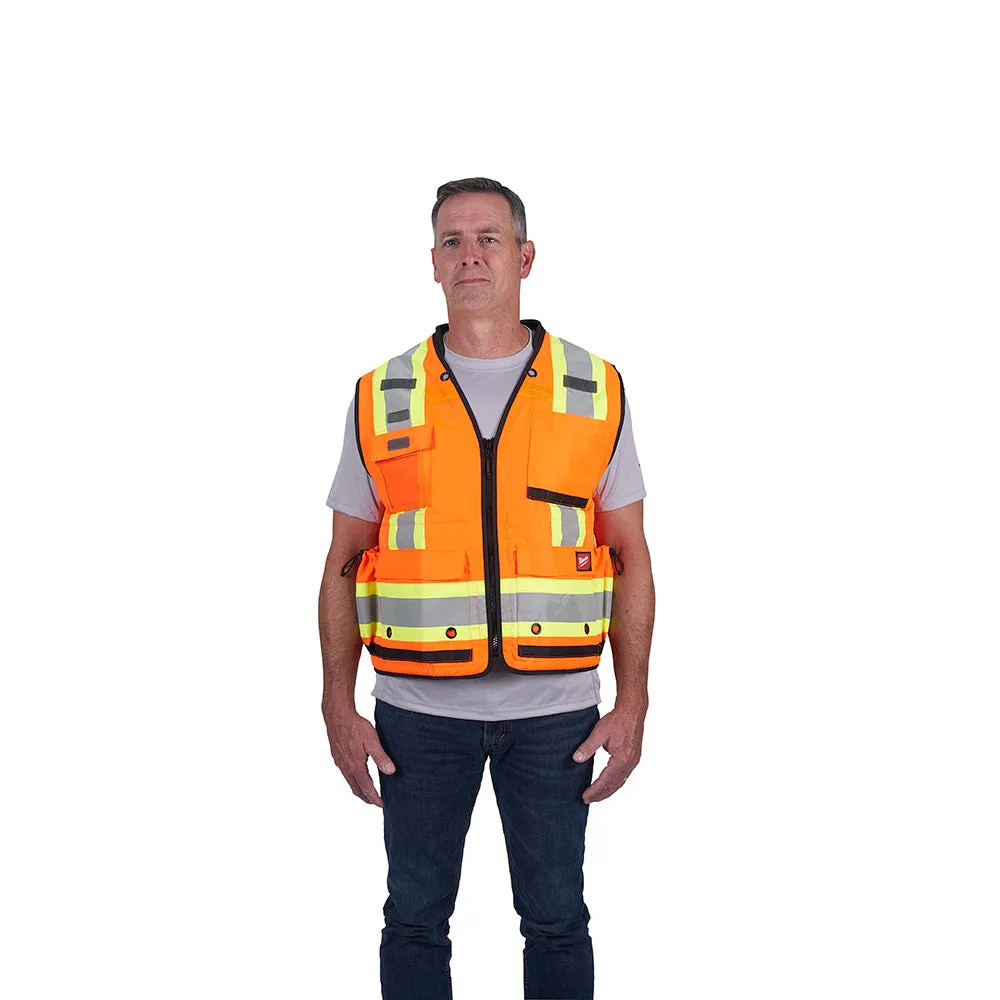 Milwaukee 48-73-5166 Class 2 Surveyor's High Visibility Orange Safety Vest - L/XL