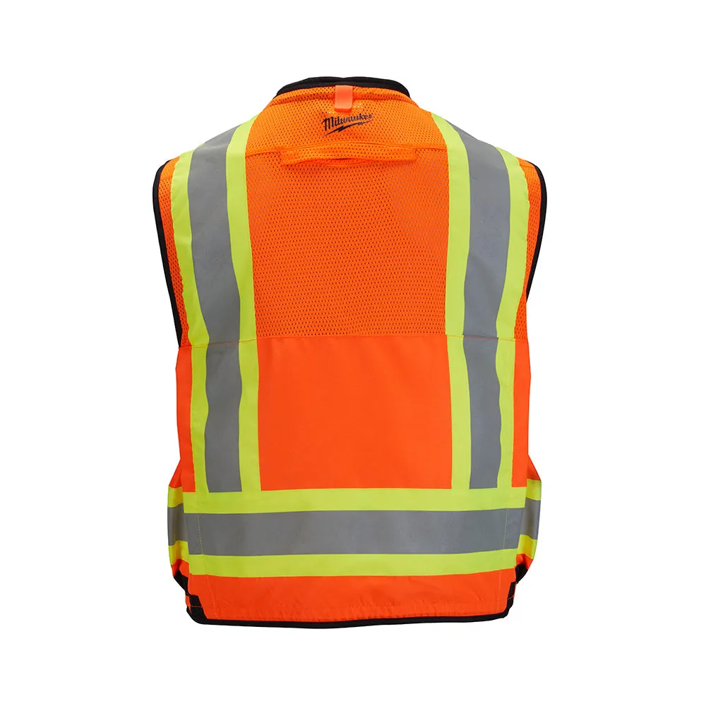 Milwaukee 48-73-5166 Class 2 Surveyor's High Visibility Orange Safety Vest - L/XL