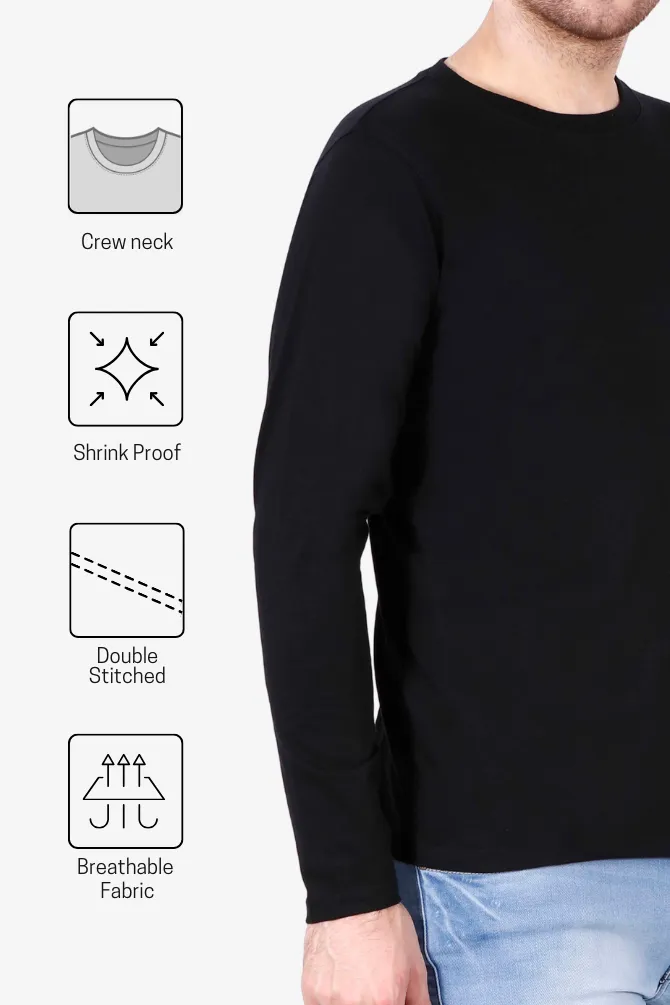 Monochrome Full Sleeve T Shirt for Men