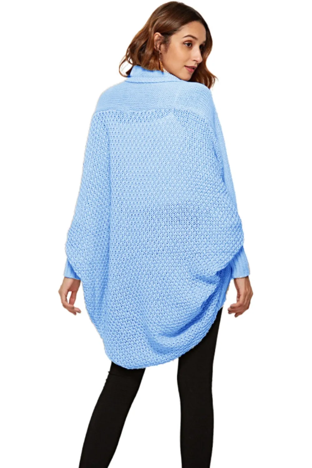 Oversized Knit Cardigan Batwing Sleeve Lightweight Baggy Open Front Sweater