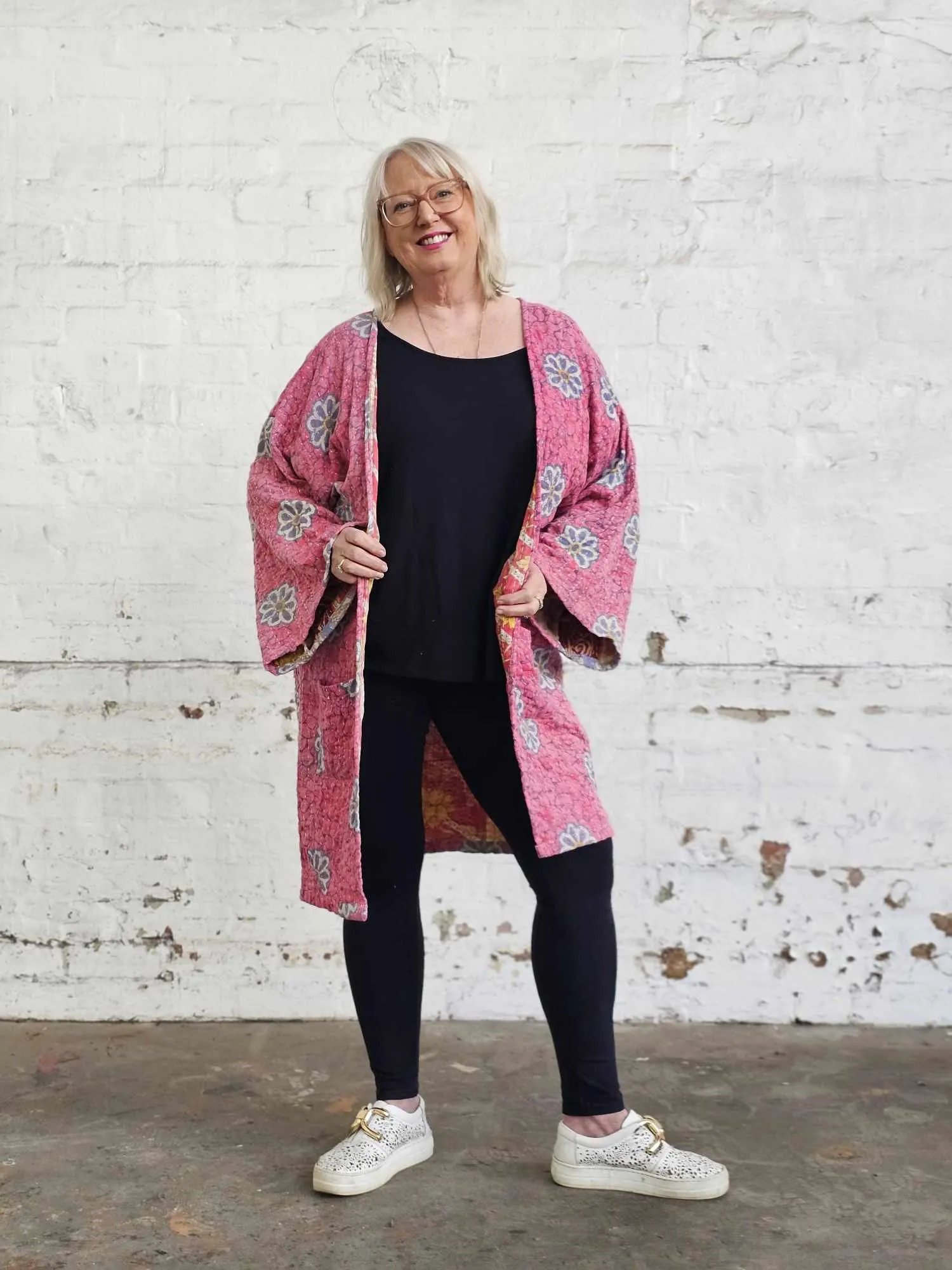 PINK & PINK Vintage Kantha Kimono