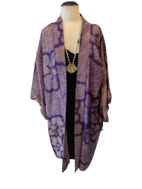 "AMETHYST SHIBORI" reversible haori jacket