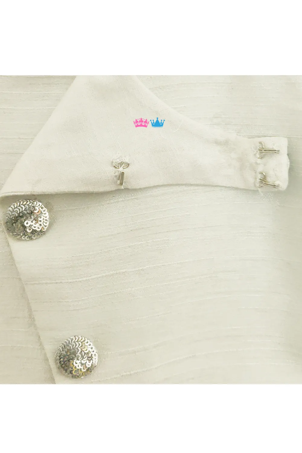 Silver silk jacket and dhoti pant