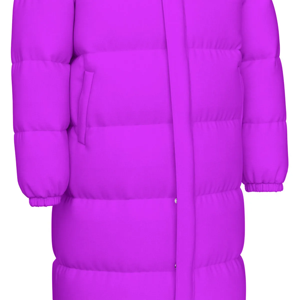 Sixty Eight 93 Logo White Grape Unisex Long Puff Jacket